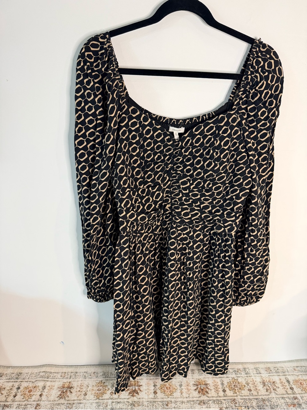 Maurices black and tan graphic design dress